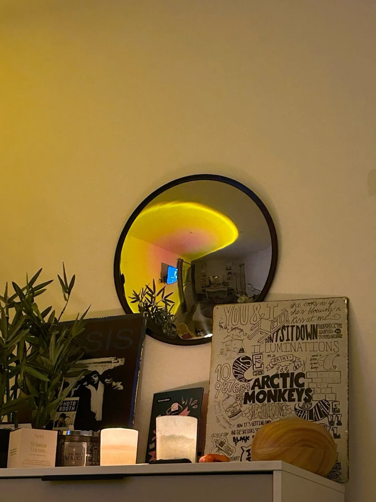 Aesthetic indoor bedroom convex mirror